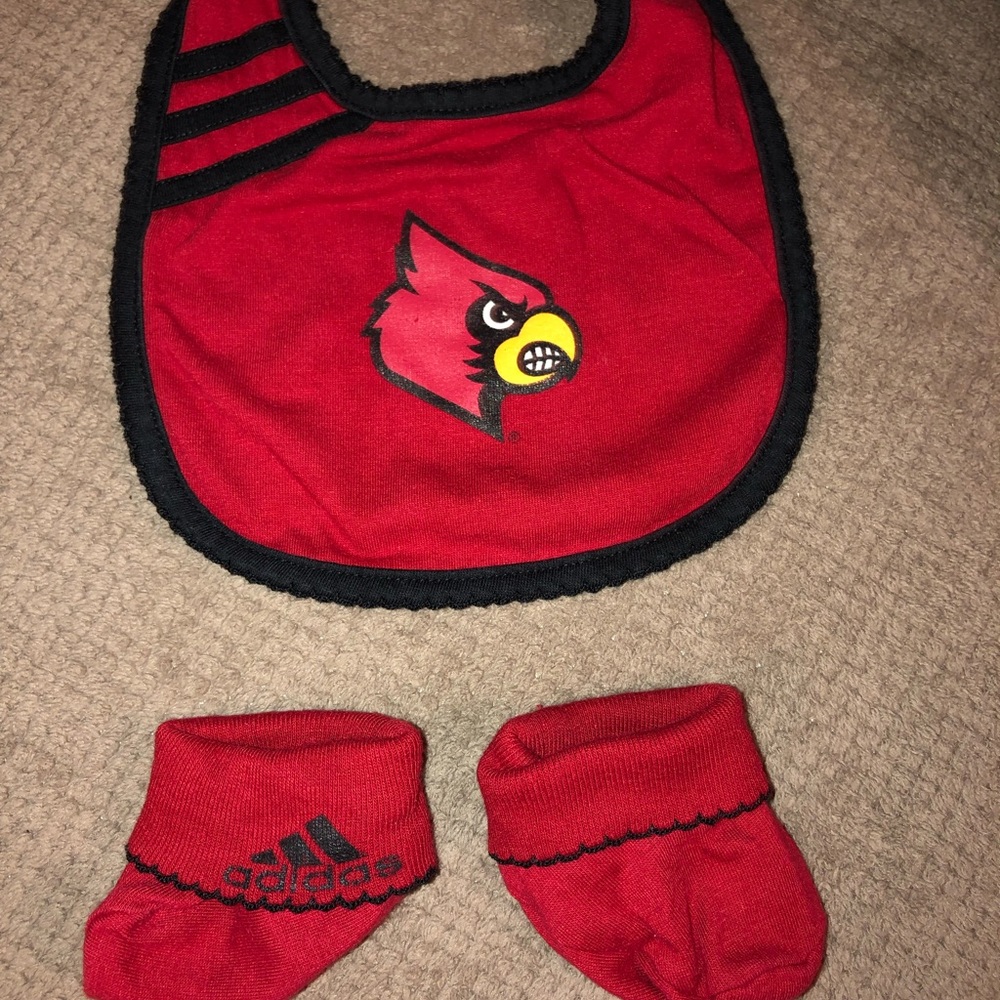 Adidas baby girl bib and booties set
